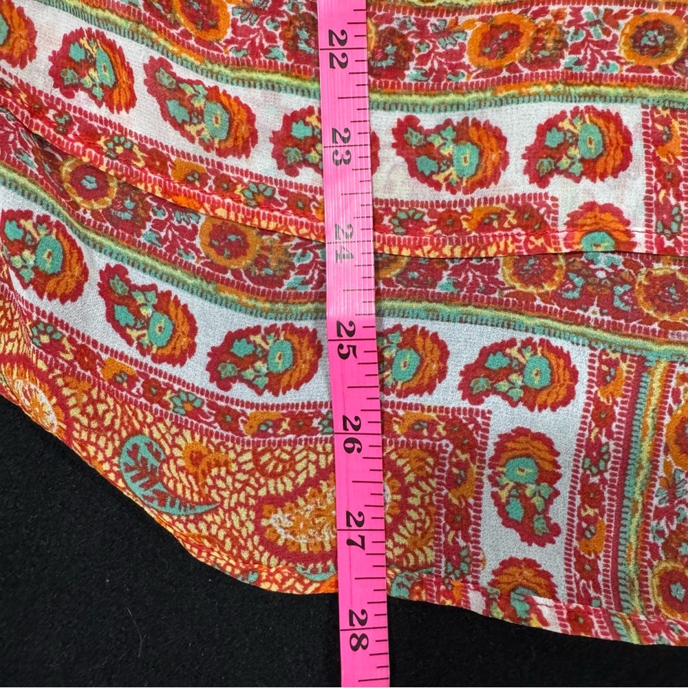 new directions Orange Paisley Lace-Trim Peasant Blouse 03-0116 - Picture 8 of 8